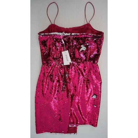 Derek Lam 10 Crosby TS01533SQ Women Sz 8 Fuchsia/Silver Sequined Mini Dress - Picture 8 of 16